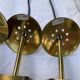 Set of three suspensions in glass and brass Limburg 70s
