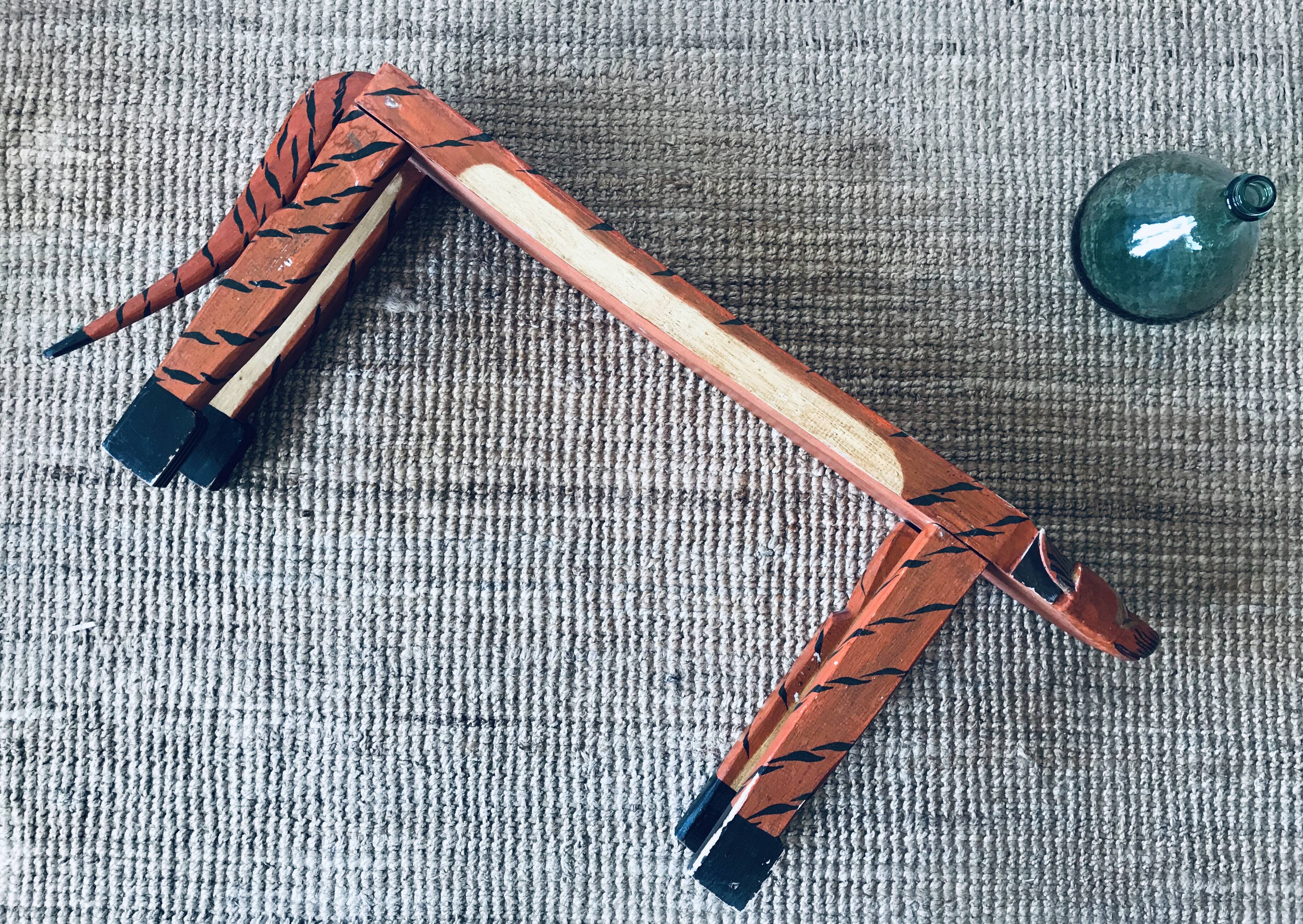 Wooden tiger bench