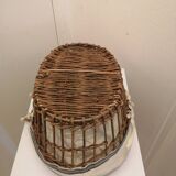 Wicker basket with two handles