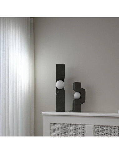 Lampe de table, lampe à poser, modèle Mini - Gris foncé, en céramique, œuvre contemporaine.