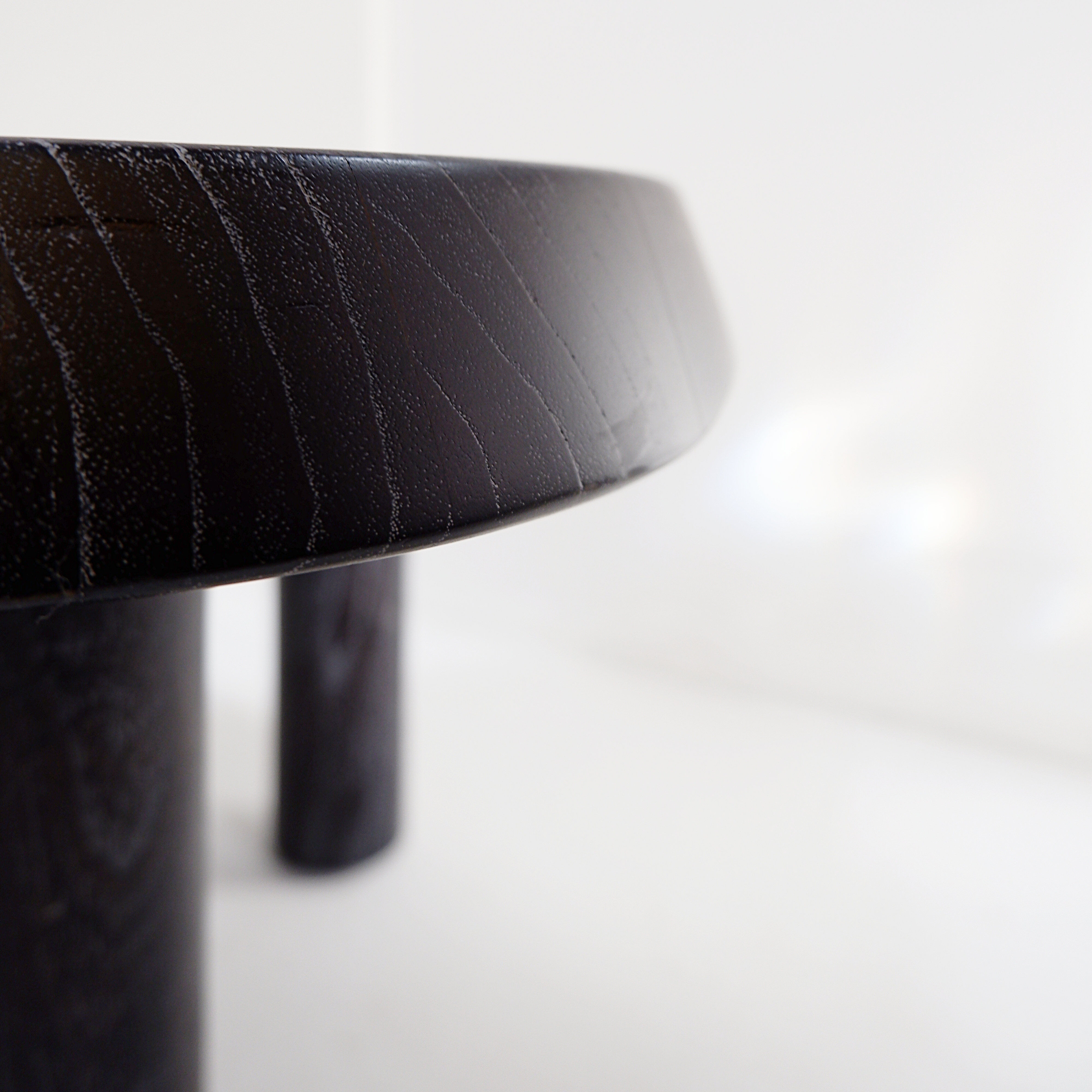 Pair of 3-legged side tables - in the style of Pierre Chapo