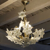 Murano and brass glass flowers