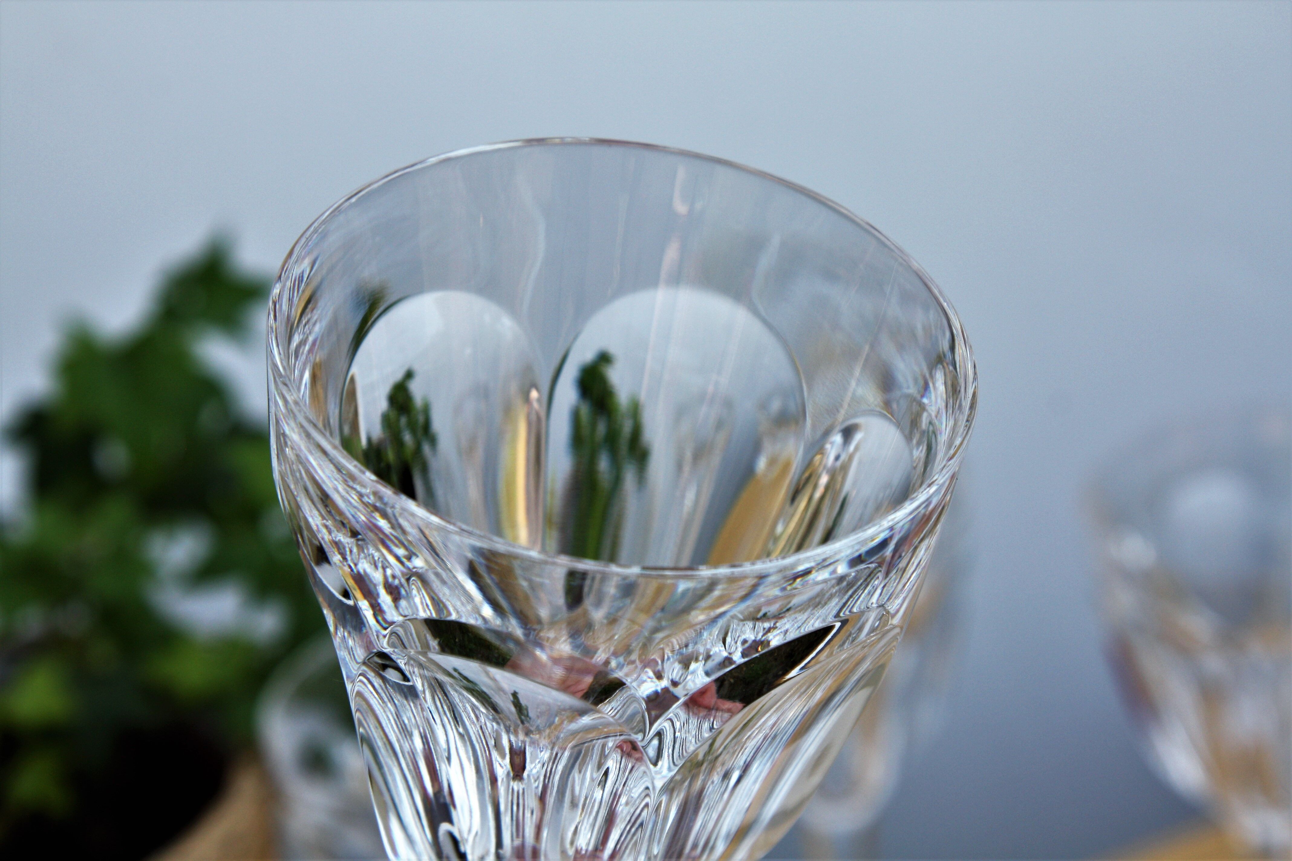 Pair of Baccarat crystal water glasses model Compiègne