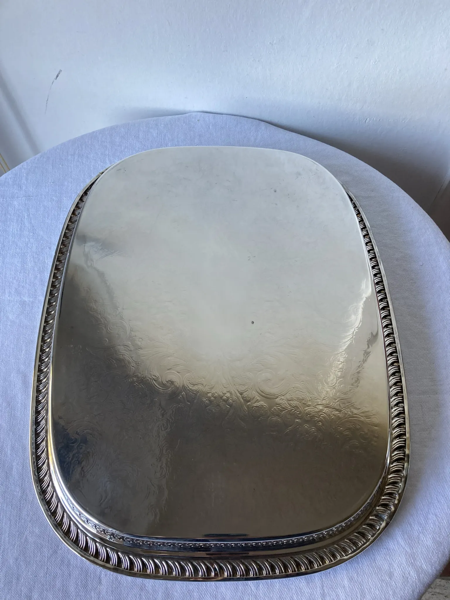 Silver-plated serving tray