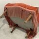 Vintage toad armchair in velvet old pink