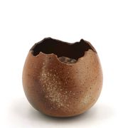 Vase pique fleurs signé en céramique grès, années 60