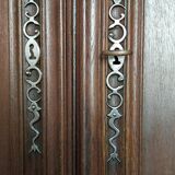 Solid oak cabinet and ironwork