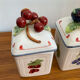 Set of 3 Villeroy & Boch jam pots in faience.