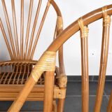 Set of 4 rattan armchairs