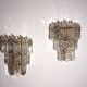 Set of 2 Kinkeldey Hollywood Regency waterfall crystal glass wall lights, 1970