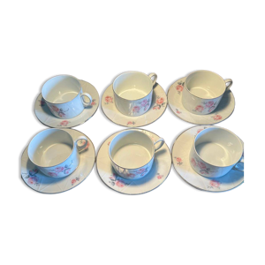 6 tasses et soucoupes