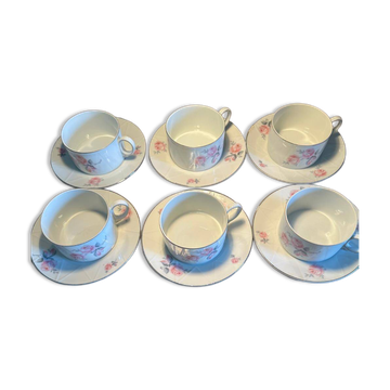 6 tasses et soucoupes art déco RGK