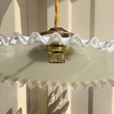 Vintage opaline suspension white wavy threads and gold socket retro firm style