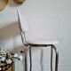 Retro 60s chair metal and white fabric