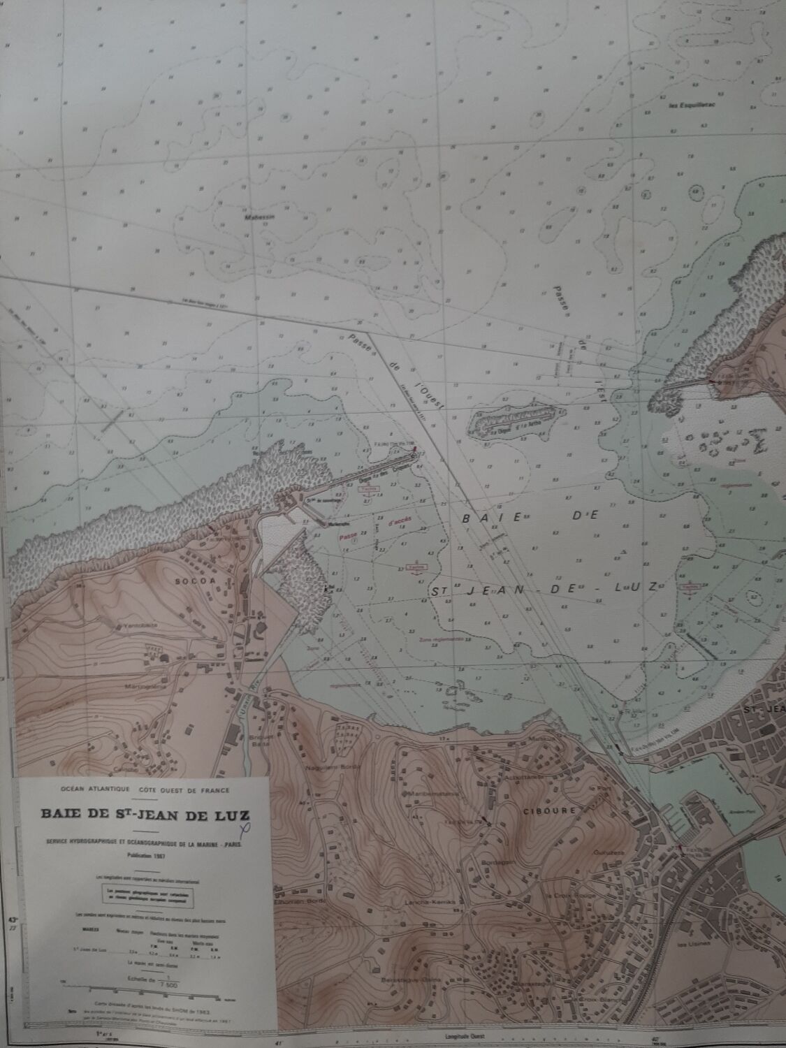 Nautical chart of the Bay of Saint Jean de luz