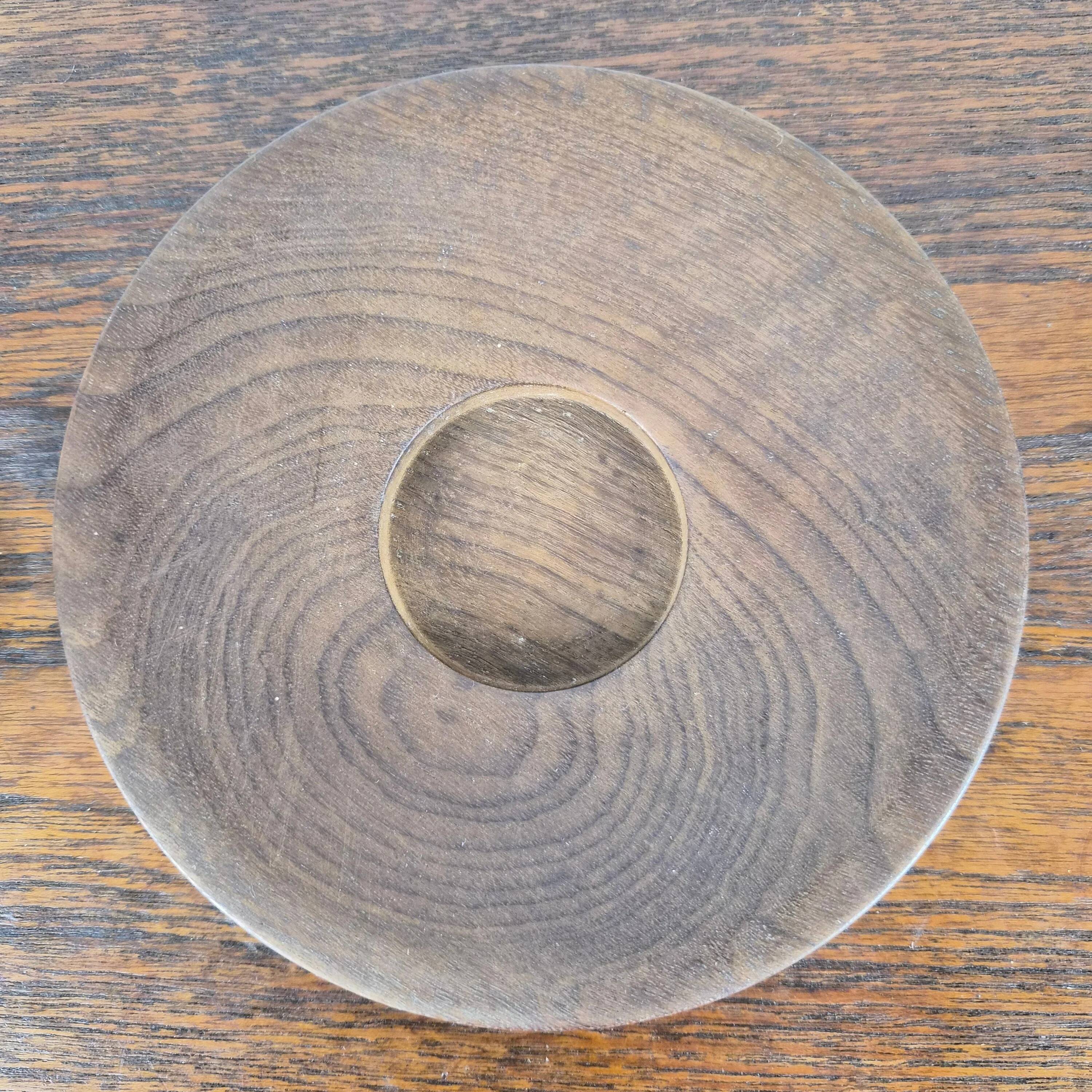 Teak saucer and its glass, Denmark, 1960