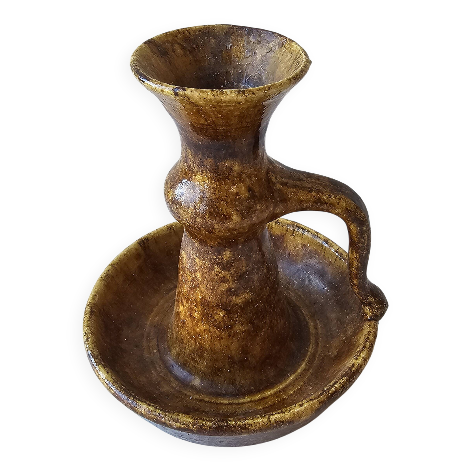 Vintage ceramic candlestick signed Accolay