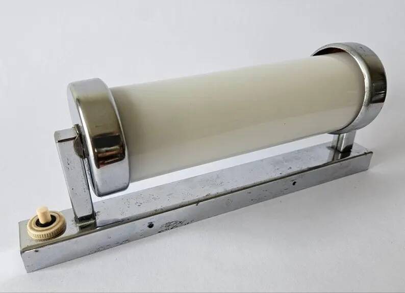 Rare Chrome design Bauhaus, Art Deco, Functionalism Wall Lamp, 1930s