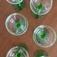 Alsatian white wine glass with a twisted green stem - vintage French stemmed glass