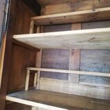 Louis XV style wardrobe entirely pegged wood with 2 cherry wood doors.