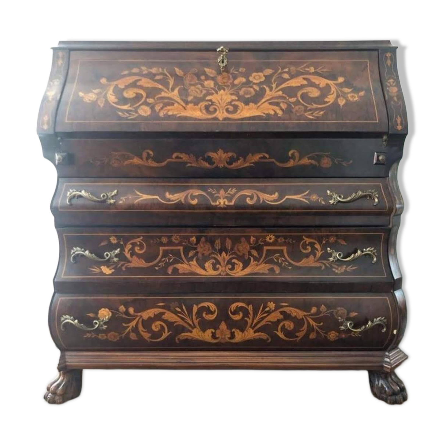 Bureau en acajou de style Chippendale à plateau incliné, années 1950