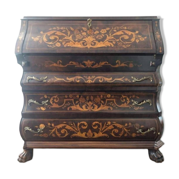 Bureau en acajou de style Chippendale avec un plateau incliné, années 1950.