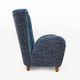 Paire de fauteuils à dossier haut italiens Paolo Buffa en velours bleu et chenille.