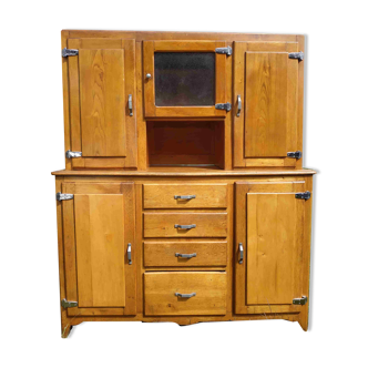 Buffet 2 corps  de bistrot 1940 chêne blond
