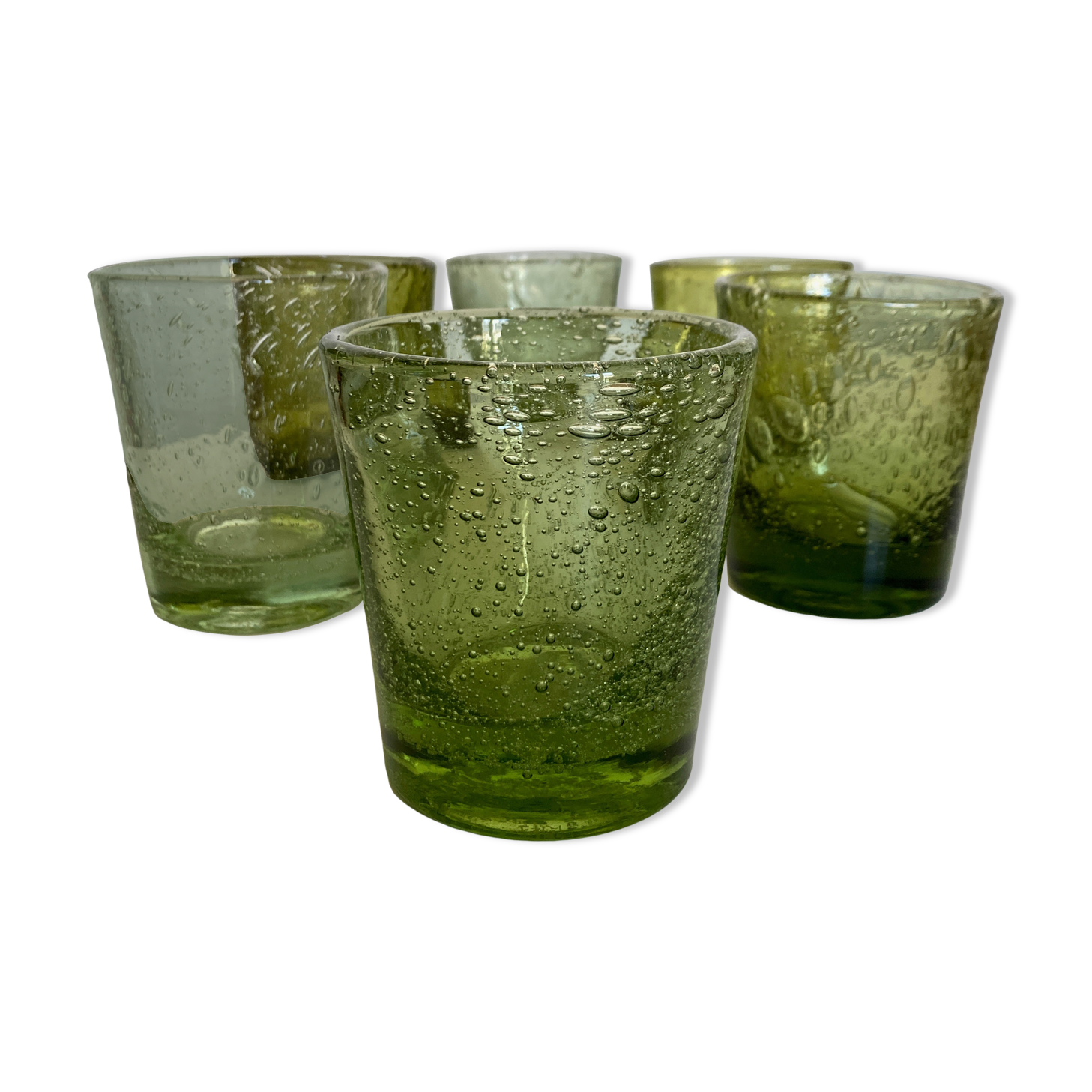 Set of 6 glasses cups of Biot XXL 1960