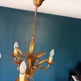 Lustre trois lumières au décor d'épis de blé et feuillage