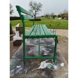 Banc des années 50 en fer et bois