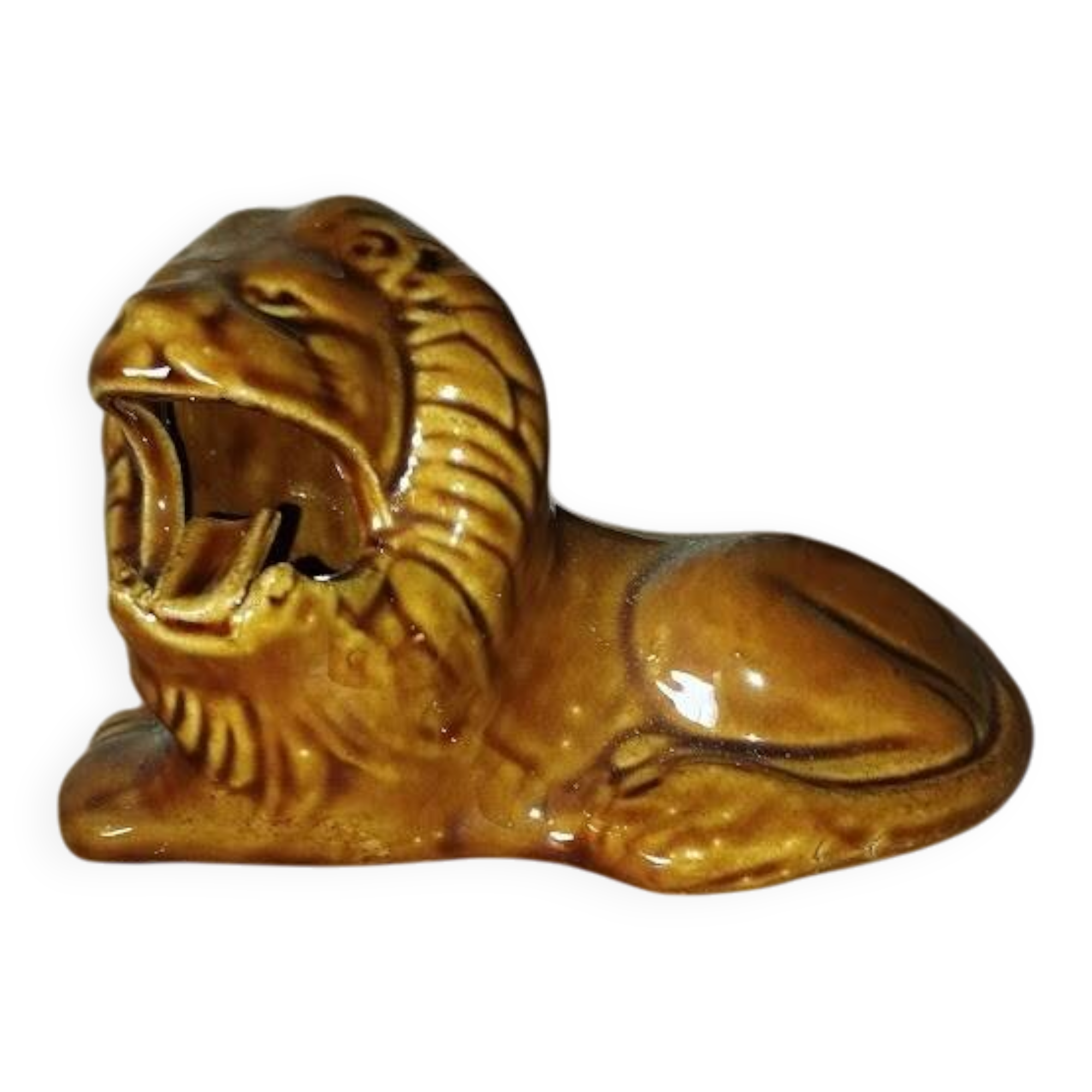 Ceramic lion – Vintage cigarette holder – 1950s–60s