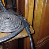 Large table lamp 73 cm, wrought iron and glass in Art Deco style