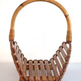 Vintage 1950s Bamboo Japanese Magazine Rack