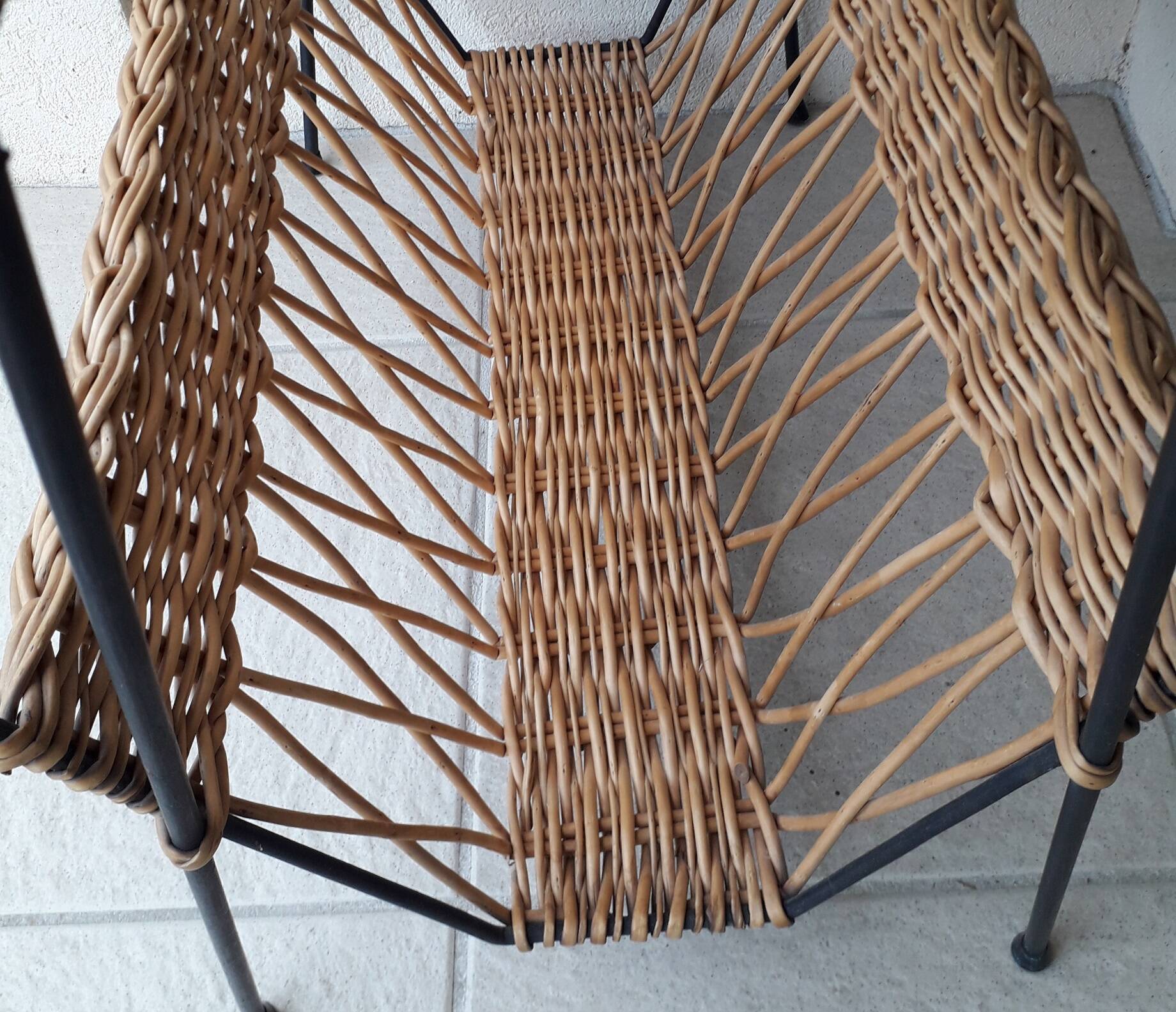 Wicker side table