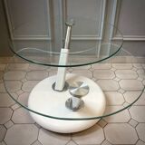 Vintage glass and chrome coffee table