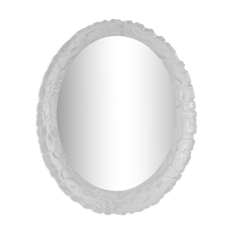 Oval mirror with lighting and plexiglass edge by Hillebrand - 68x56cm