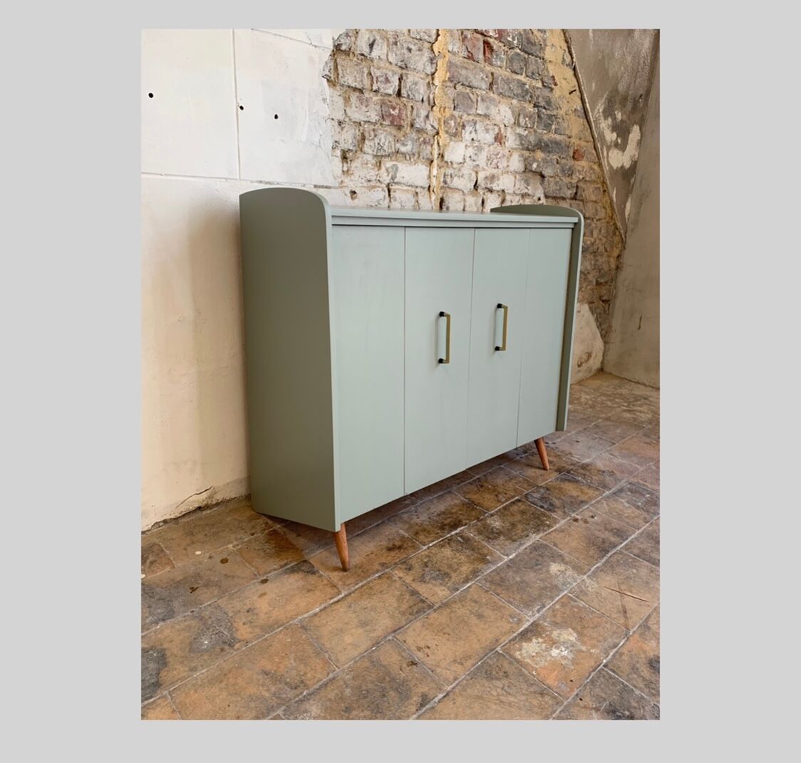 Vintage shoe cabinet - Light khaki