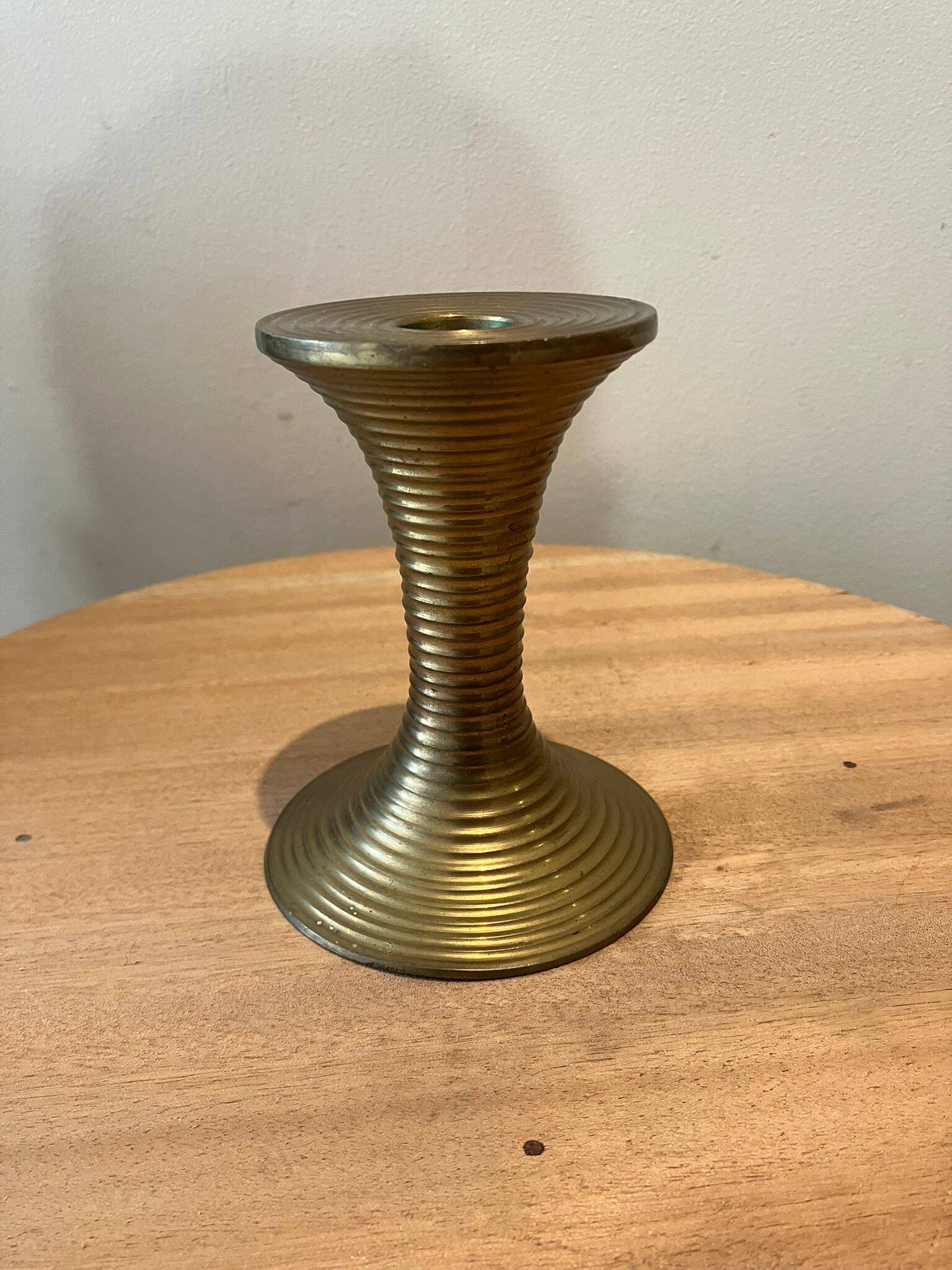 gilded brass candle holder