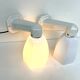 THE PAIR 2 WALL LAMPS OLD BATHROOM 1930 1940 OPALINE AND PORCELAIN LEGRAND