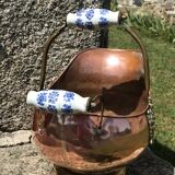 Coal bucket or charcoal of copper and brass