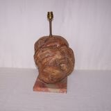 Sculptural lamp wood - marble - 60s