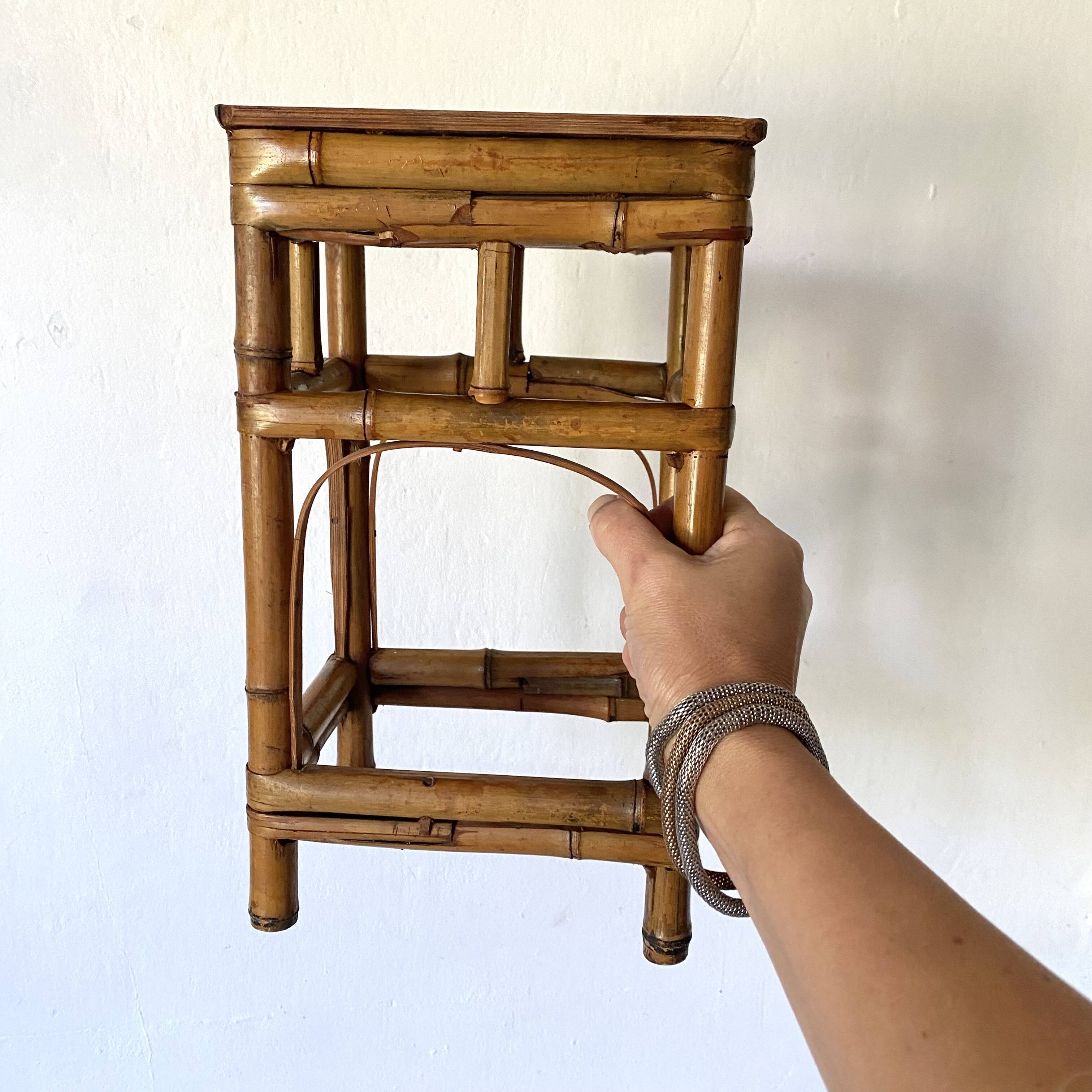 Vintage bamboo plant holders