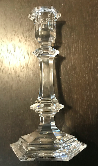 Baccarat crystal candlestick by P Starck (signed)