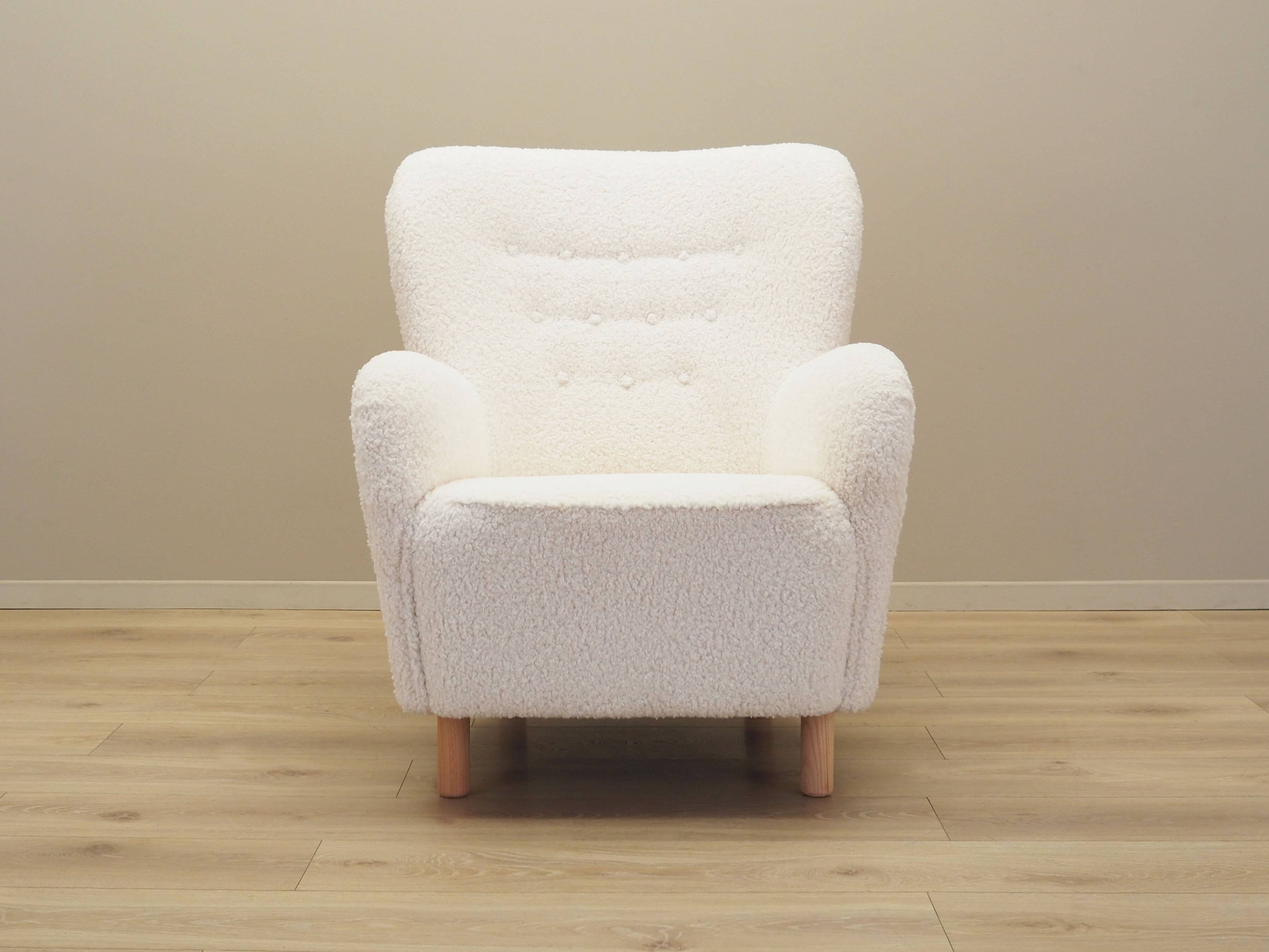 White armchair, Scandinavian design, production: Denmark