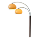 Mid-Century Dijkstra double arc floor lamp with mushroom shade