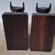 Pair of vintage wooden bookends with stylised horse heads.