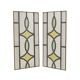 Art Deco Geometric Stained Glass Window 51x24cm