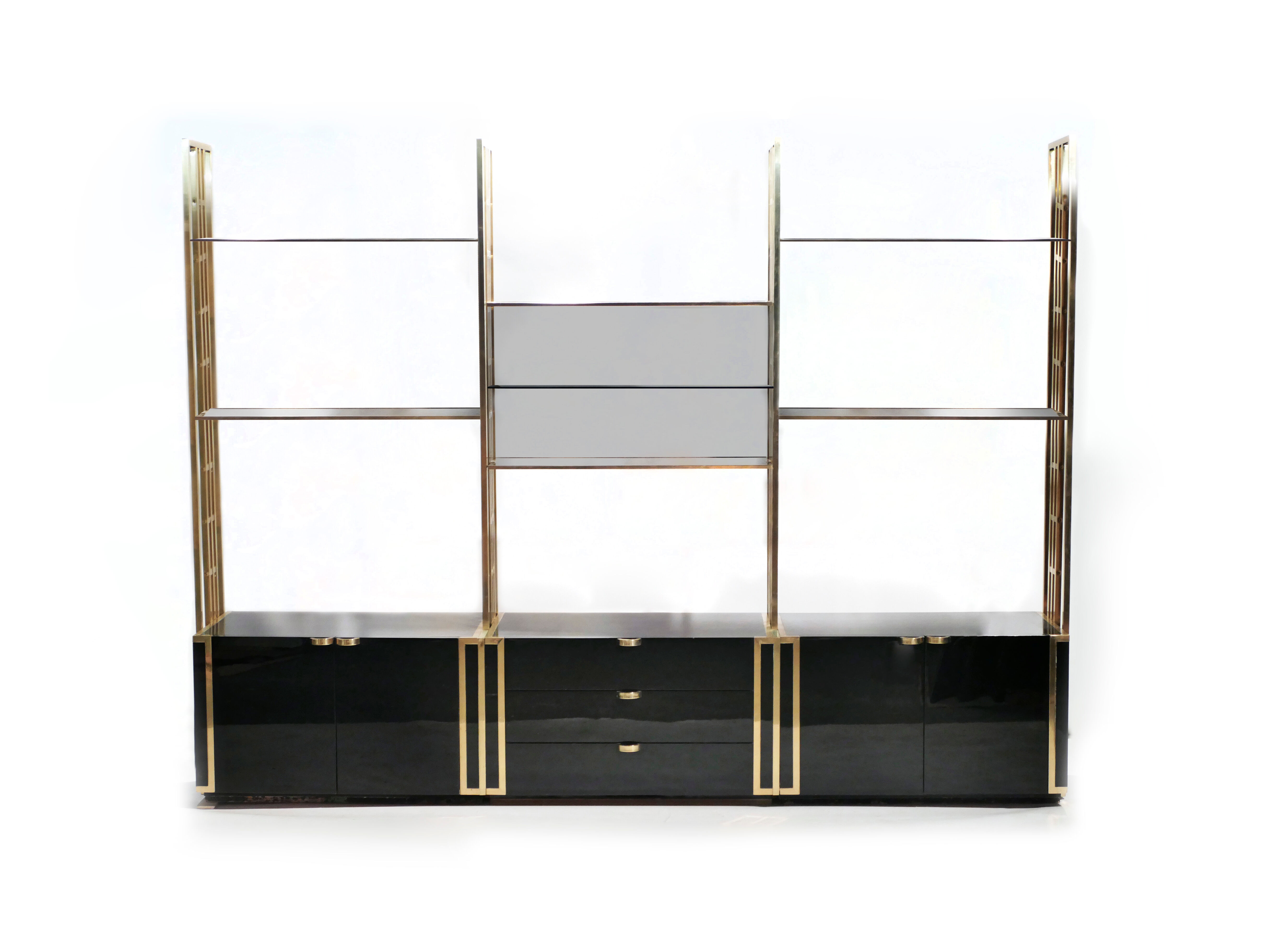 Brass laced library shelf by Kim Moltzer 1970