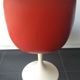 Chaise baquet vintage orange (plastique + cuir)